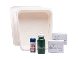 IonCleanse® foot tub w/ two boxes of liners (60 total), salt